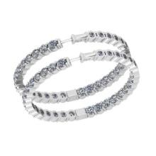 10.00 Ctw VS/SI1 Diamond 14K White Gold Hoop Earrings (ALL DIAMOND ARE LAB GROWN)