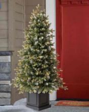 4.5 ft Pre-Lit Potted Artificial Christmas Tree