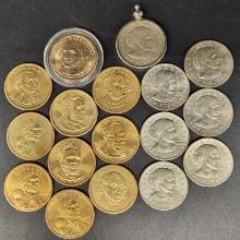 Collection of United States Presidential and Susan B Anthony Coins