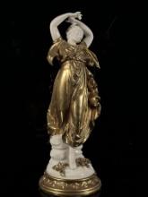 Greek Lady Figurine in Gold Andrea by Sadek Figurine