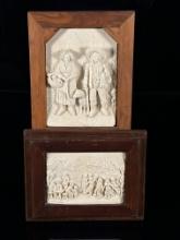 (2) Carved Marble Plaques