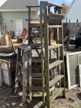 (3) Vintage Wood Ladders