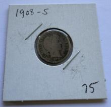 1908-S BARBER DIME COIN