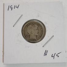 1914 BARBER DIME COIN