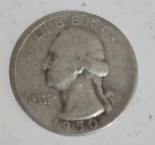 1950 WASHINGTON QUARTER DOLLAR COIN