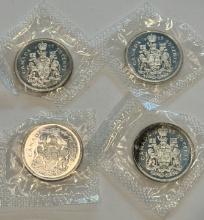 Lot of four 1965 Canada 50 Cents Silver Coins - Elizabeth II