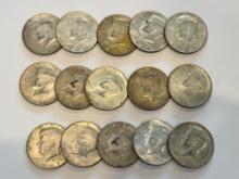 Lot of fifteen 1967 Kennedy Half Dollar Coins