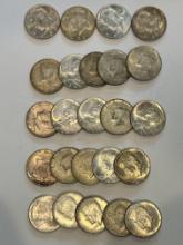 Lot of 24 - 1964 Kennedy Half Dollar Coins