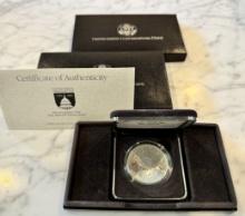 1989 SILVER DOLLAR PROOF UNITED STATES CONGRESSIONAL COINS - Certificate of Authenticity