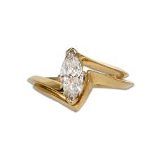 14k Gold 0.63ct Marquise Diamond Engagement Ring