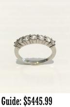 14K White Gold Diamond Engagement Ring Band 0.75