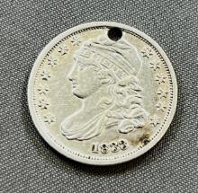 1833 Bust Dime, great type coin, 90% silver
