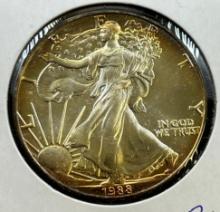 1988 US Silver Eagle Dollar Coin, .999 Fine Silver