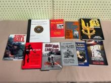 10- Asst. books on Knives, Sniper, Bullets, and more, see pics for titles