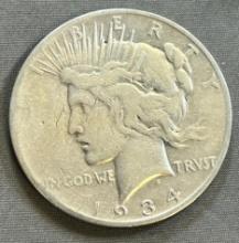 1934-S Peace Dollar, 90% silver, better date