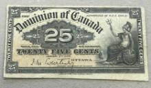 1900 Dominion of Canada 25 cents fractional note