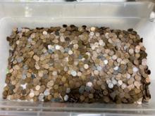 25 pounds of asst. Wheat Cents, some Indianheads noticed in pics