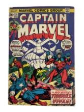 Captain Marvel #28 Thanos Drax & Avengers Appearance 1973 Comic Book
