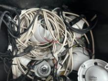LOT - ASSORTED SECURITY CAMERAS (LG INNOTEK), CABLE, AUDIO CABLE, ETC - IN