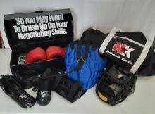 Everlast Boxing Gloves and National Karate Pads