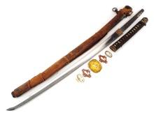 Imperial Japanese Wwii Showato Signed Officers Katana Sword