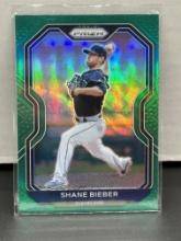 Shane Bieber 2021 Panini Prizm Green Prizm #166