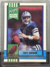 Troy Aikman 1990 Topps Record Breaker #3