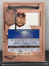 Ryan Zimmerman 2009 Topps Authentic Ticket Stub (#33/81) Game Used Patch #TSP-26