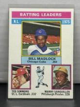 Bill Madlock Ted Simmons Manny Sanguillen 1976 Topps Batting Leaders #191