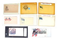 Group of Nine Union & Confederate Patriotic Envelopes, Civil War Era