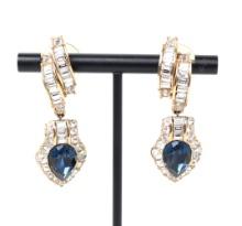 Attwood & Sawyer Sapphire Blue Crystal Drop Earrings