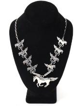 Lovely Sterling Silver Horse Necklace, Navajo