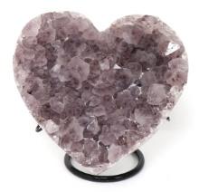 Lovely Amethyst Geode Carved Heart
