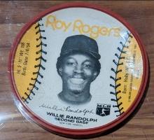1983 Roy Rogers Discs New York Yankees Proof Dealer Display Card WILLIE RANDOLPH