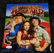Catherine Bach/ John Schneider/ Tom Wopat autographed 8x10 photo with JSA COA/ witnessed