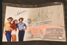 Catherine Bach and Tom Wopat autographed 11x17 photo with JSA COA/ witnessed
