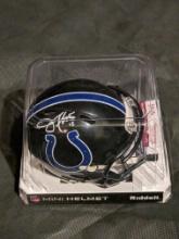 Joe Flacco Signed Indianapolis Colts Mini Helmet with JSA COA /witnessed