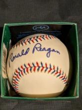 Ronald Reagan autographed baseball with coa