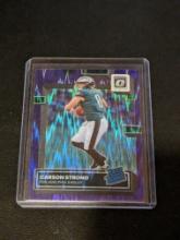 Carson Strong 2022 Donruss Optic Rated Rookie Purple Shock Prizm #211
