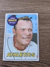 Vintage 1969 Topps #124 Hank Bauer Vintage Oakland Athletics Baseball Card