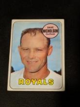 Vintage 1969 Topps #298 Dave Nicholson Kansas City Royals Vintage Baseball Card
