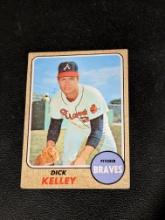 VINTAGE DICK KELLEY #203 ATLANTA BRAVES - 1968 TOPPS MLB BASEBALL