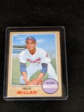 1968 Topps Baseball Felix Millan #241 Atlanta Braves Vintage MLB Card