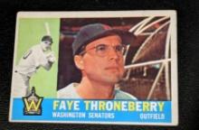 1960 Topps #9 Faye Throneberry Vintage Washington Senators Baseball Card