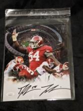 Dalvin Tomlinson autographed 8x10 photo with JSA COA/witnessed
