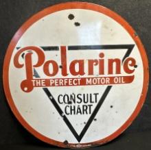 Polarine The Perfect Motor Oil Consult Chart 42" Single Sided Porcelain Advertising Sign