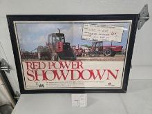 Framed original Red Power Showdown poster 39" by 27" good condition