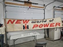 Original banner New world of IH power fair condition 194" by 32"