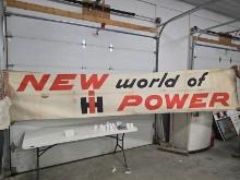 Original banner New world of IH power fair condition 194" by 32" small tear at top