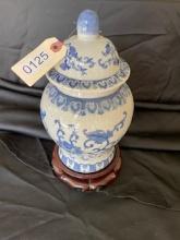 Vintage Blue & White Ginger Jar